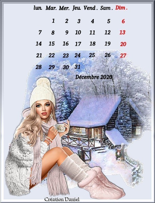 Calendrier de Décembre 2020